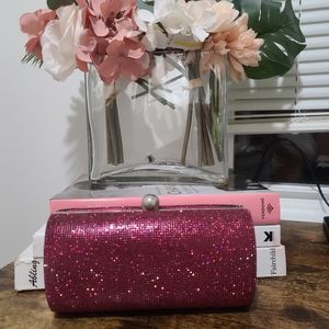 Evening kiss lock all over stone clutch
